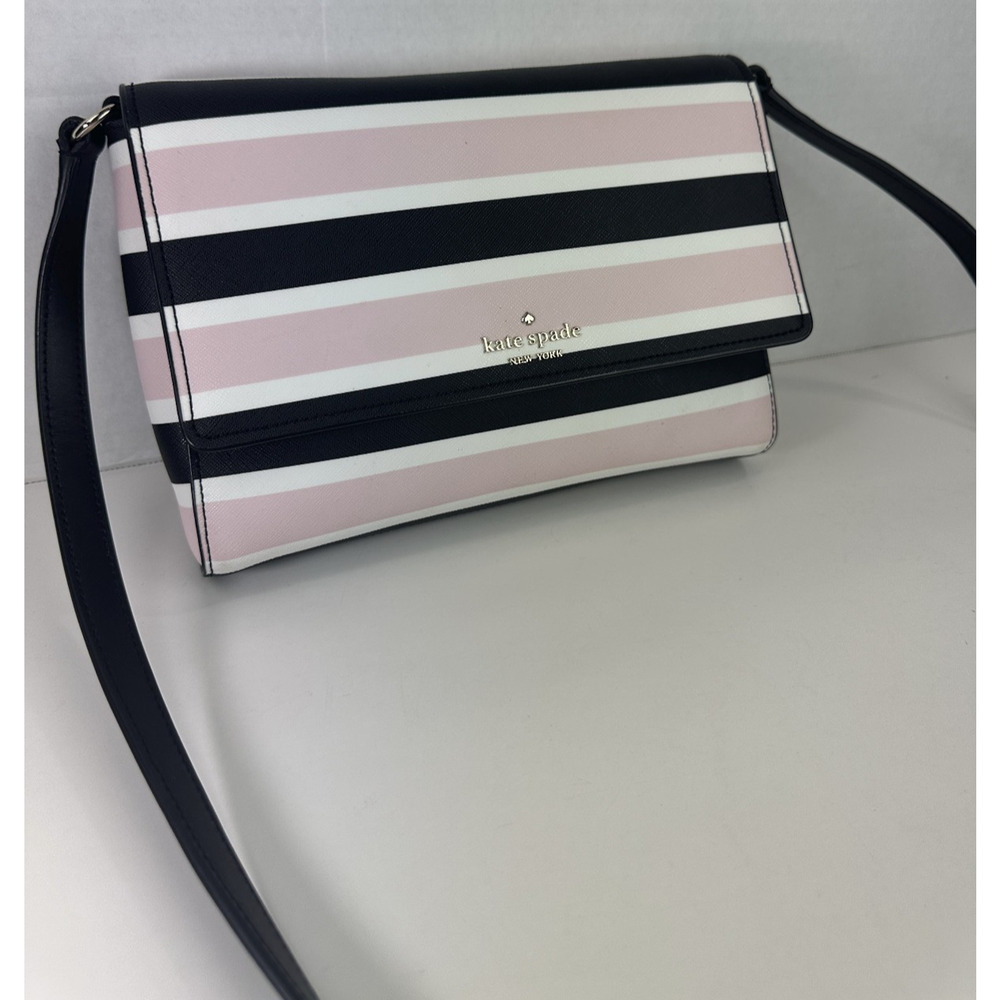 Kate Spade New York Cove Street Celebration Stripe Dody Crossbody in Pink EUC - Picture 12 of 14